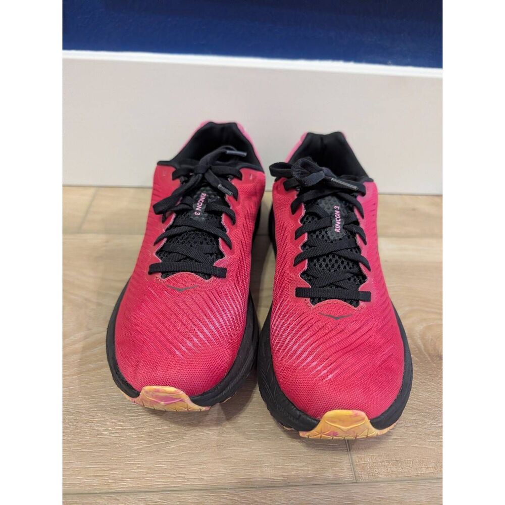 Hoka One One Rincon 3 Women’s 8.5 Pink Black Strawberry Raspberry EUC - Picture 6 of 10